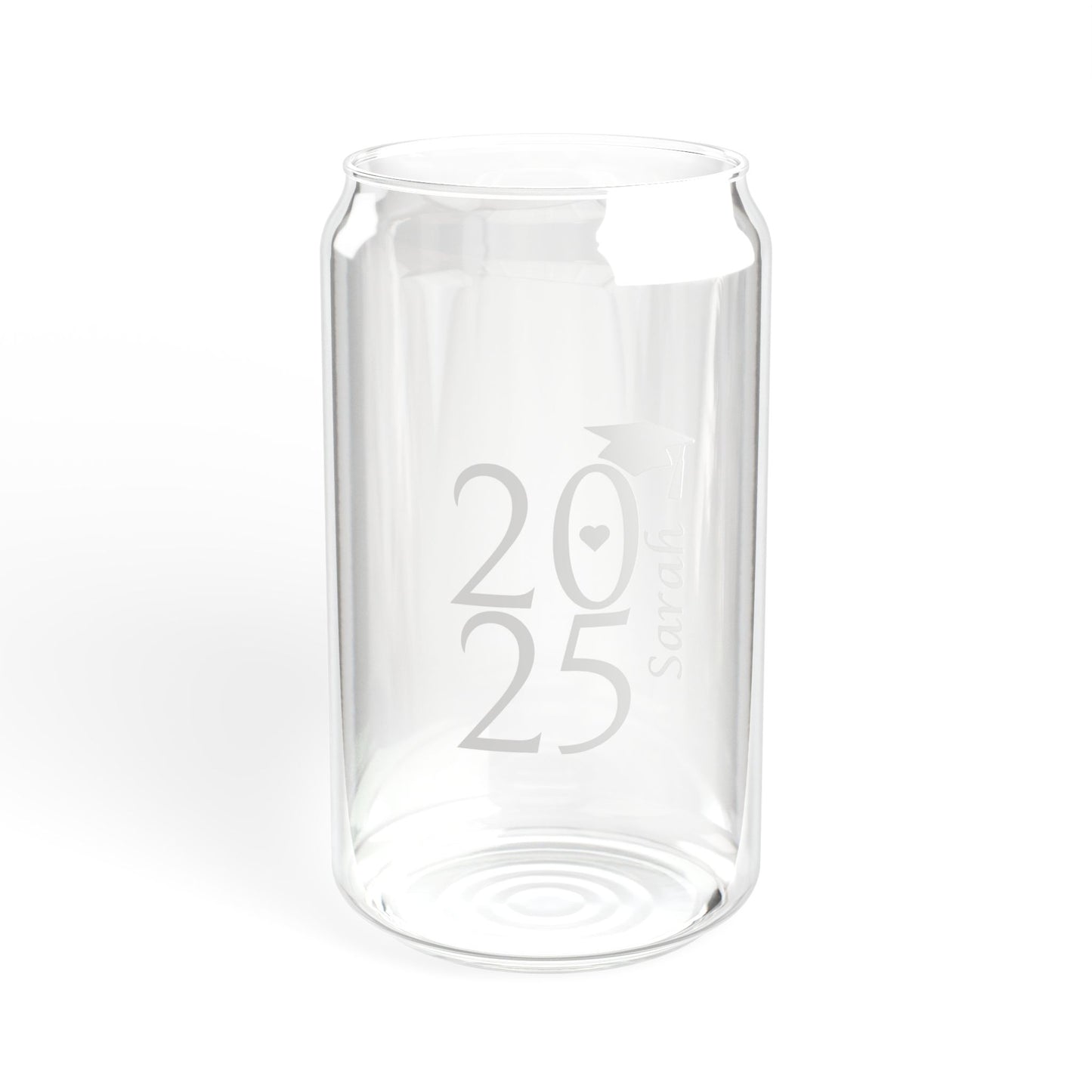 Personalized Graduation Glass Cup - Custom 2025 Senior Gift, Printed Iced Coffee Cup with Lid & Straw