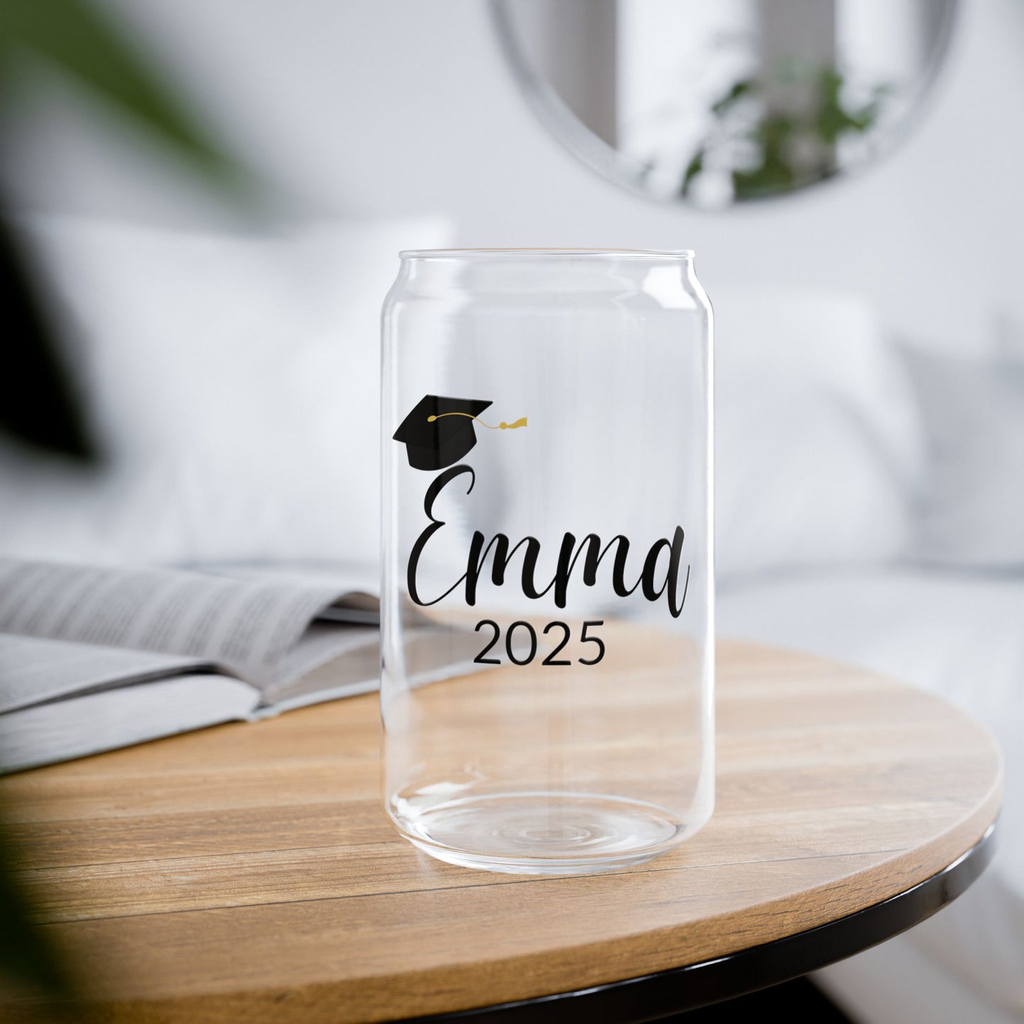 Personalized Graduation Can Glass – Custom Name & Year | Class of 2025 Gift