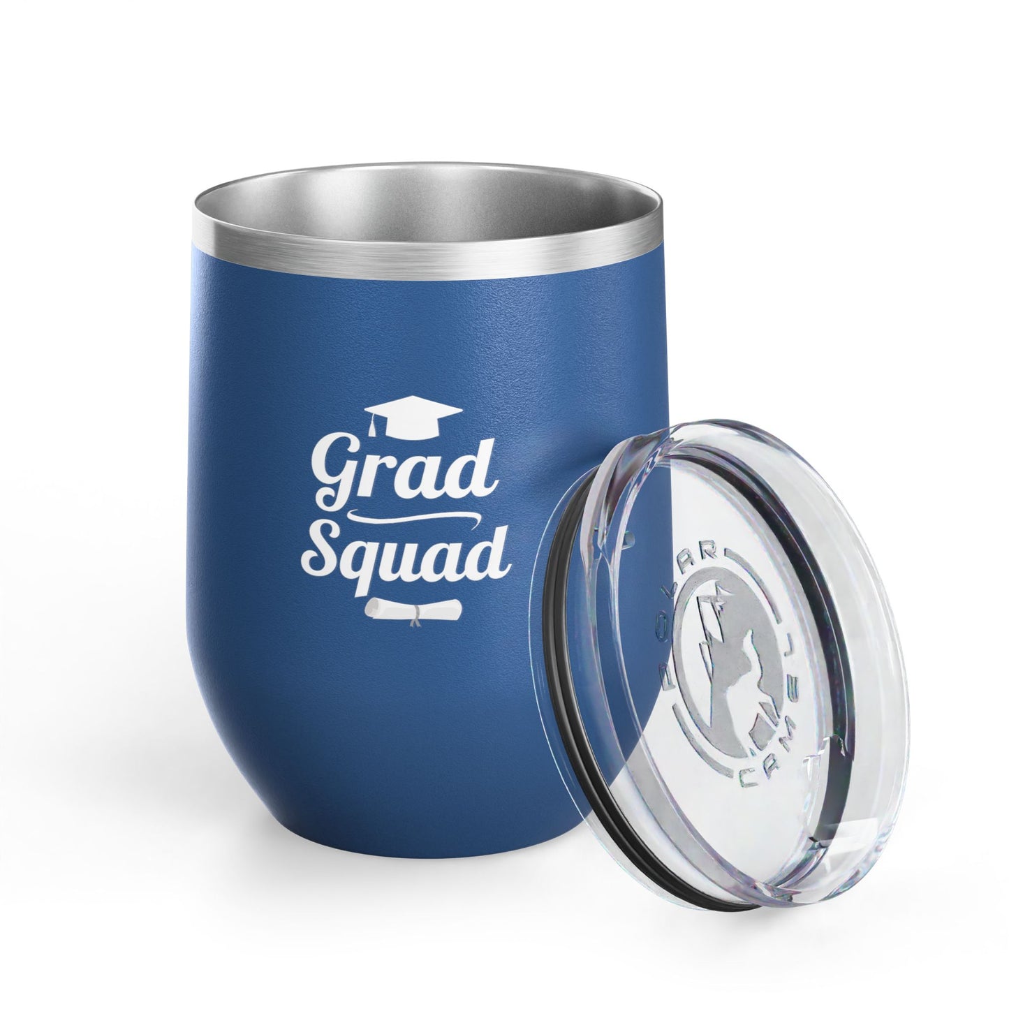 Grad Squad Wine Tumbler – 12oz Stainless Steel Insulated Cup | Graduation Gift