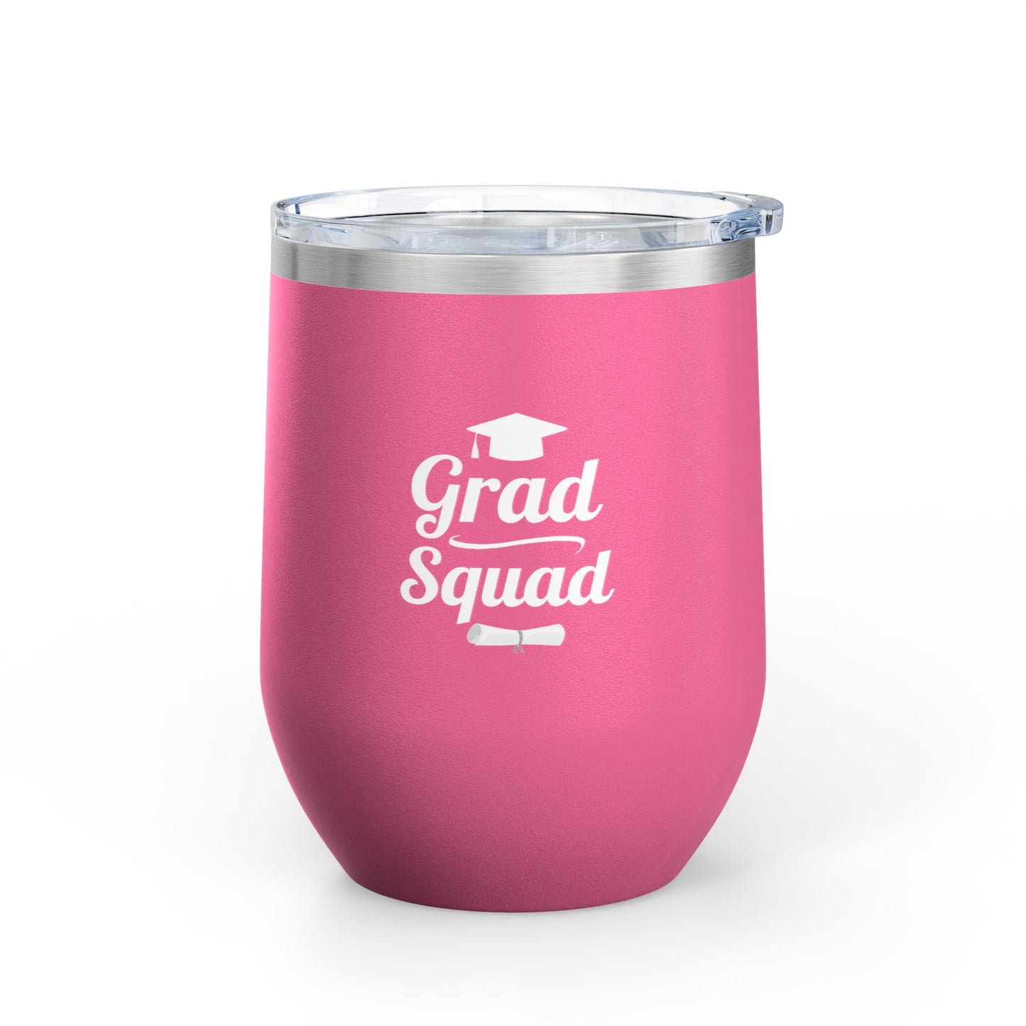 Grad Squad Wine Tumbler – 12oz Stainless Steel Insulated Cup | Graduation Gift