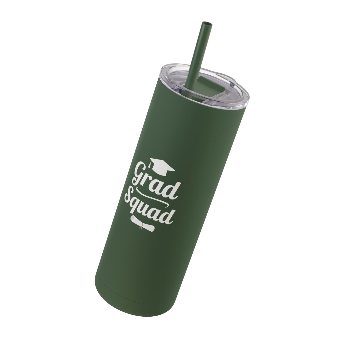 Grad Squad 20oz Matte Skinny Tumbler – Graduation Gift for Seniors & College Grads