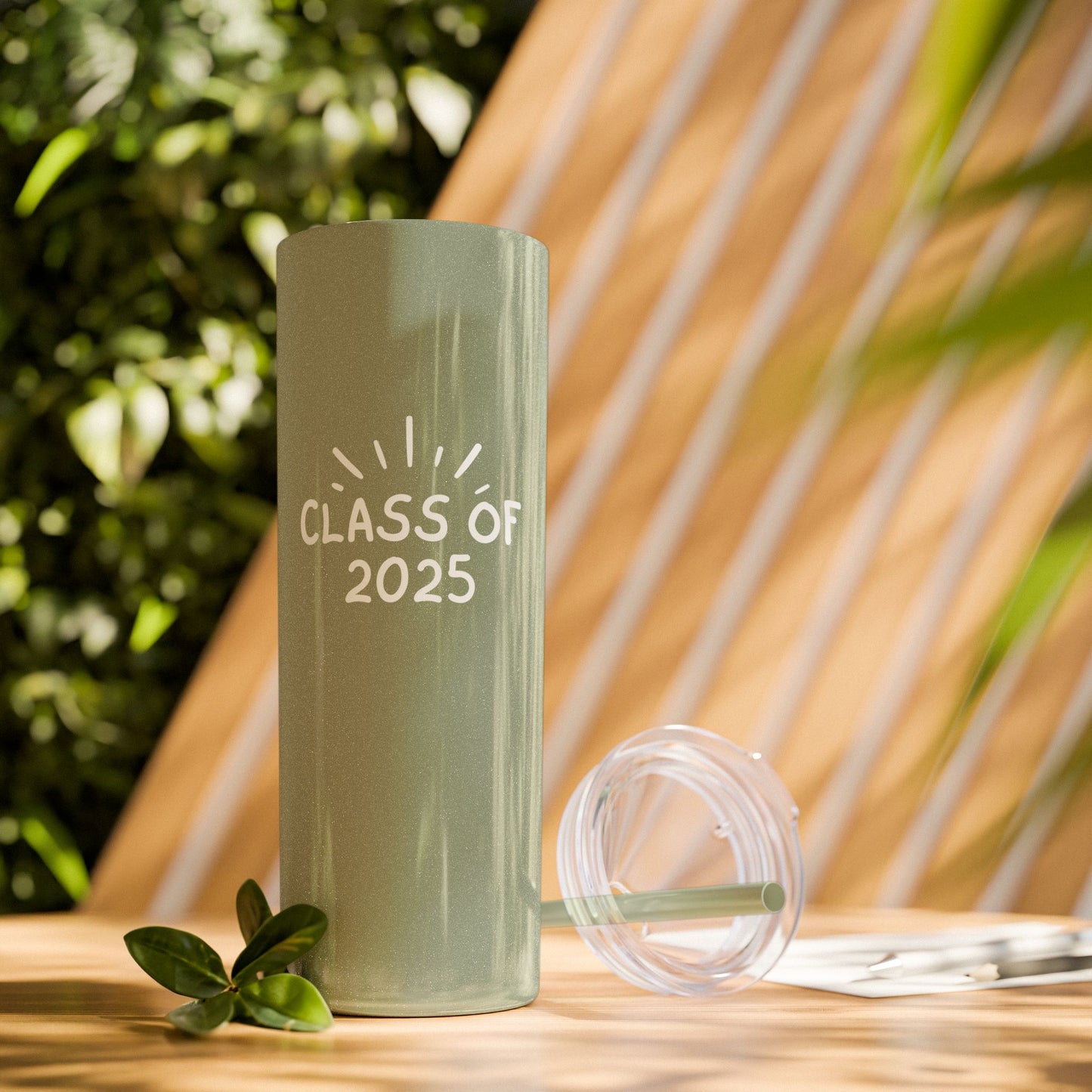 Glitter Class of 2025 Tumbler – Personalized Insulated 20oz Skinny Tumbler with Straw