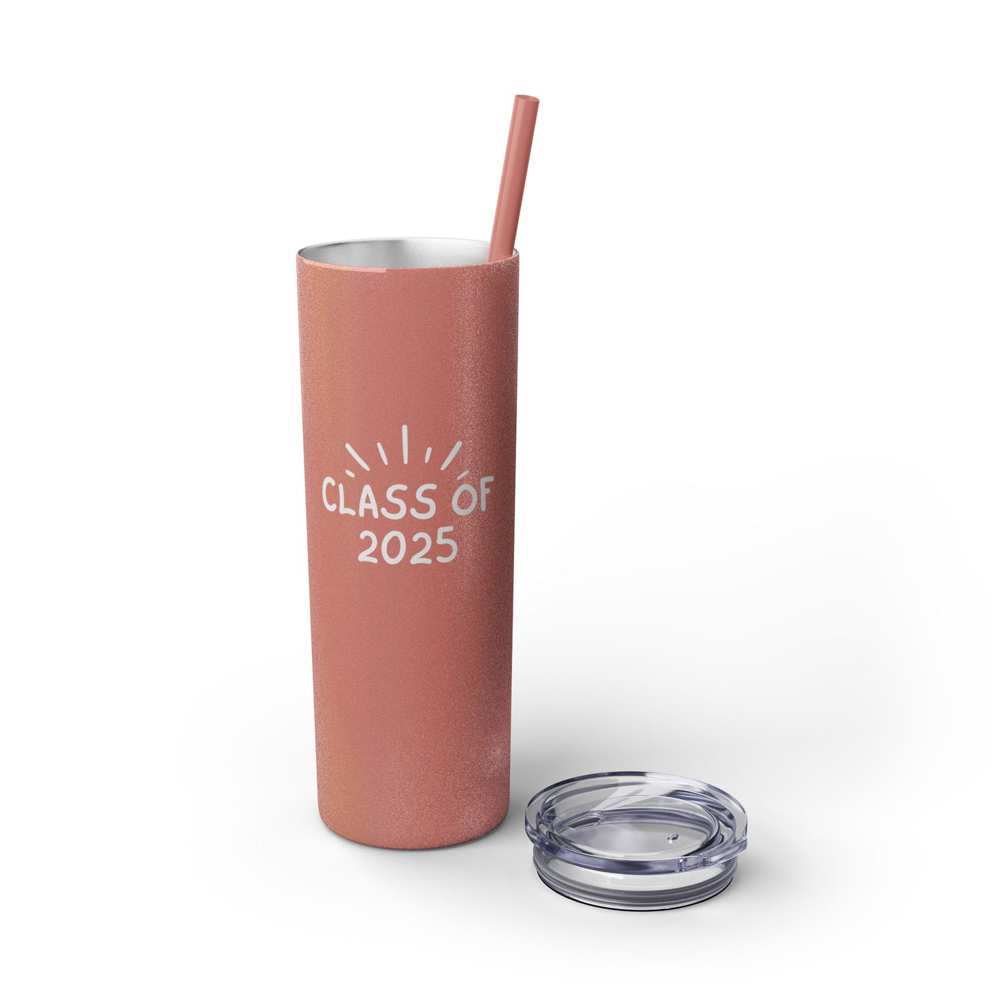 Glitter Class of 2025 Tumbler – Personalized Insulated 20oz Skinny Tumbler with Straw