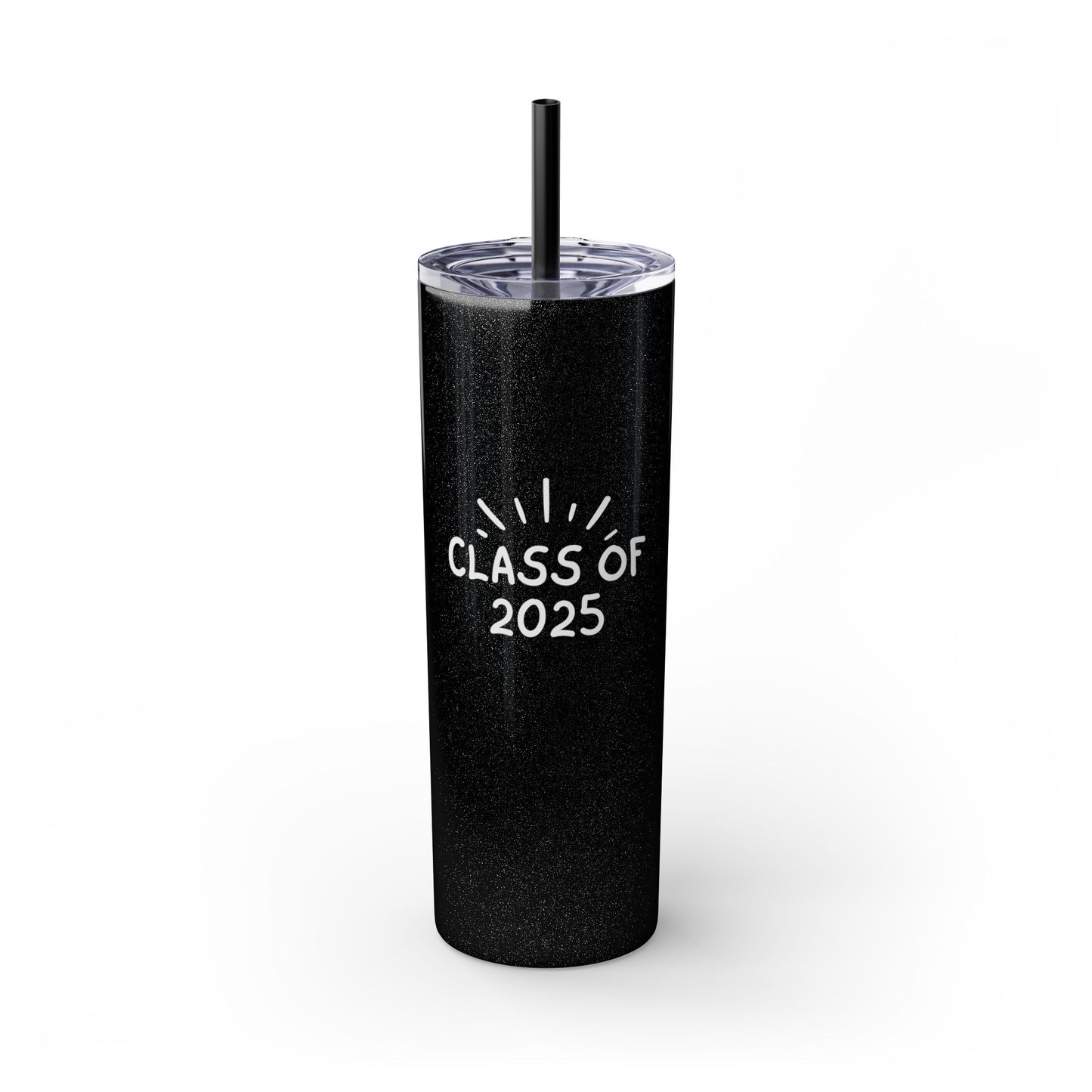 Glitter Class of 2025 Tumbler – Personalized Insulated 20oz Skinny Tumbler with Straw