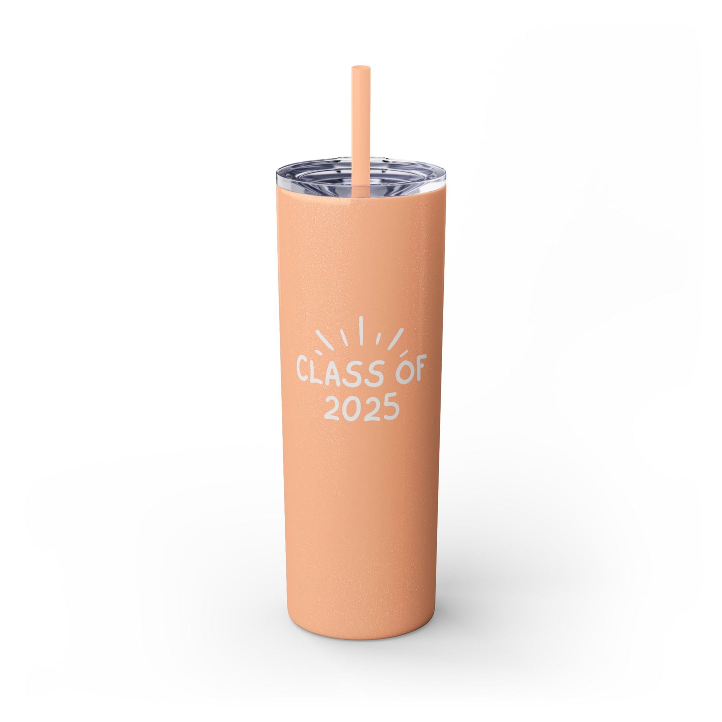 Glitter Class of 2025 Tumbler – Personalized Insulated 20oz Skinny Tumbler with Straw