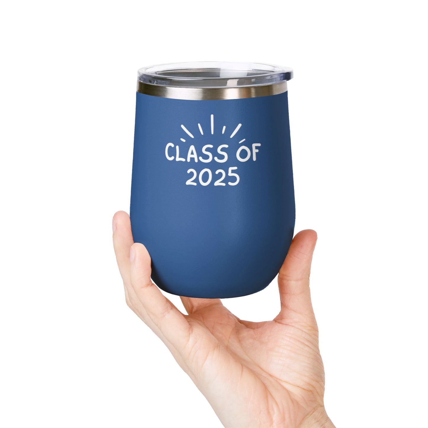 Class of 2025 Wine Tumbler – Personalized 12oz Stainless Steel Insulated Cup