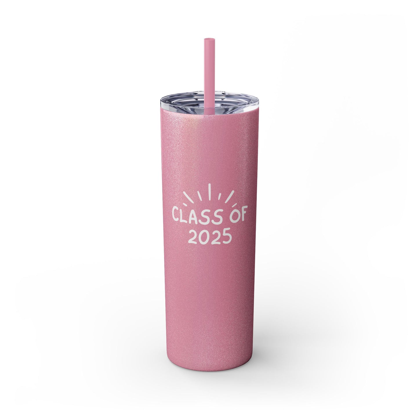 Glitter Class of 2025 Tumbler – Personalized Insulated 20oz Skinny Tumbler with Straw