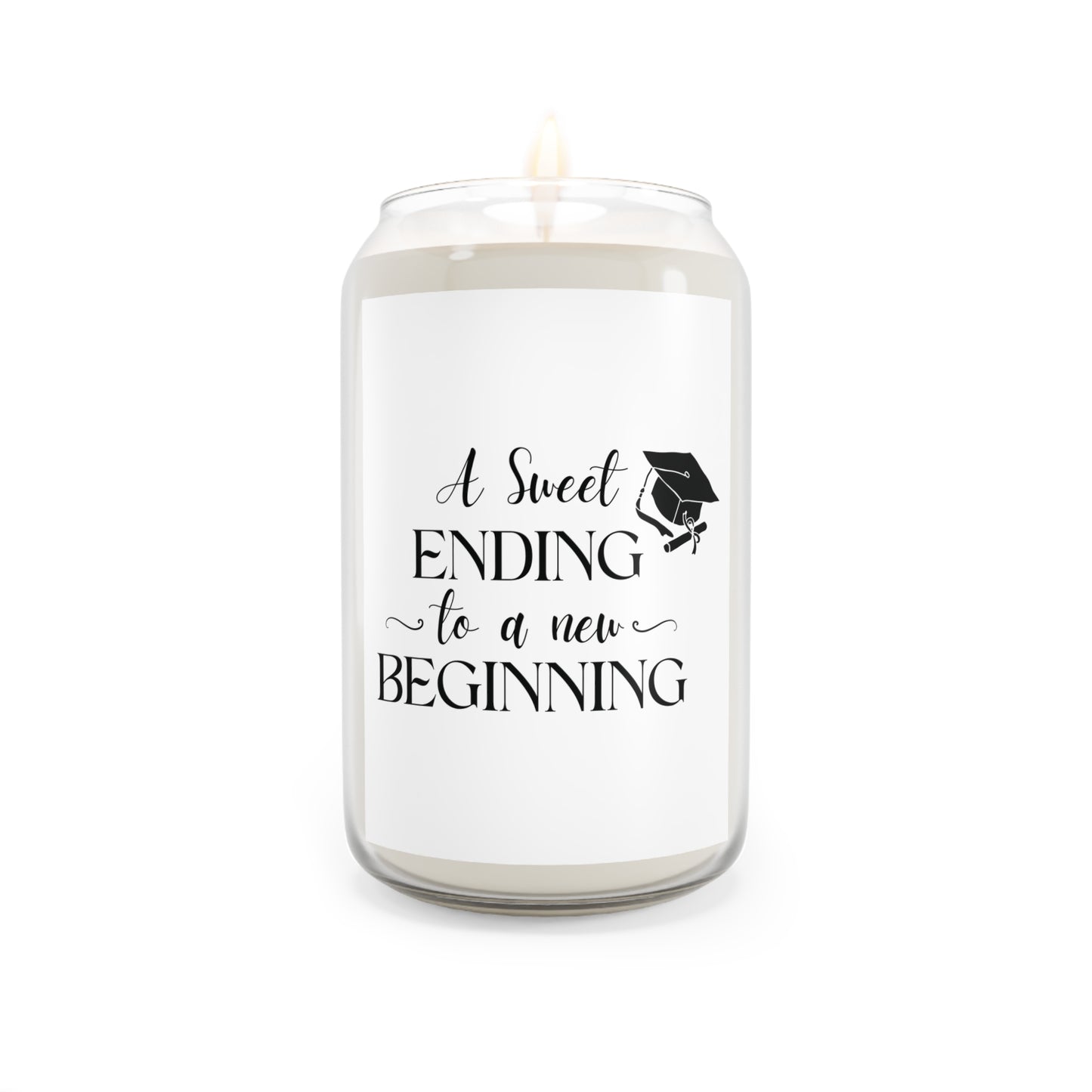 Graduation Candle – "A Sweet Ending to a New Beginning" – Inspirational Grad Gift – Soy Wax Scented Candle