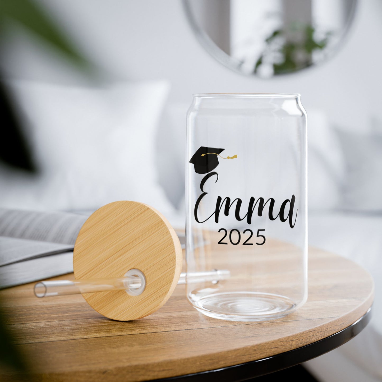 Personalized Graduation Can Glass – Custom Name & Year | Class of 2025 Gift