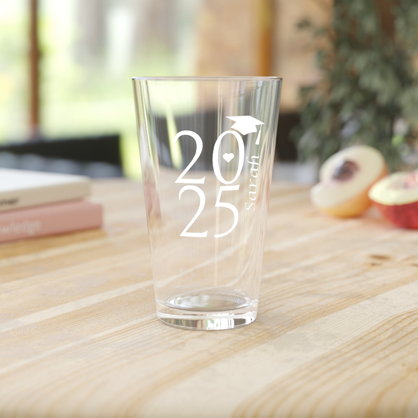 Personalized Graduation Glass - Custom 2025 Senior Pint Glass, Printed Graduation Gift for Him & Her