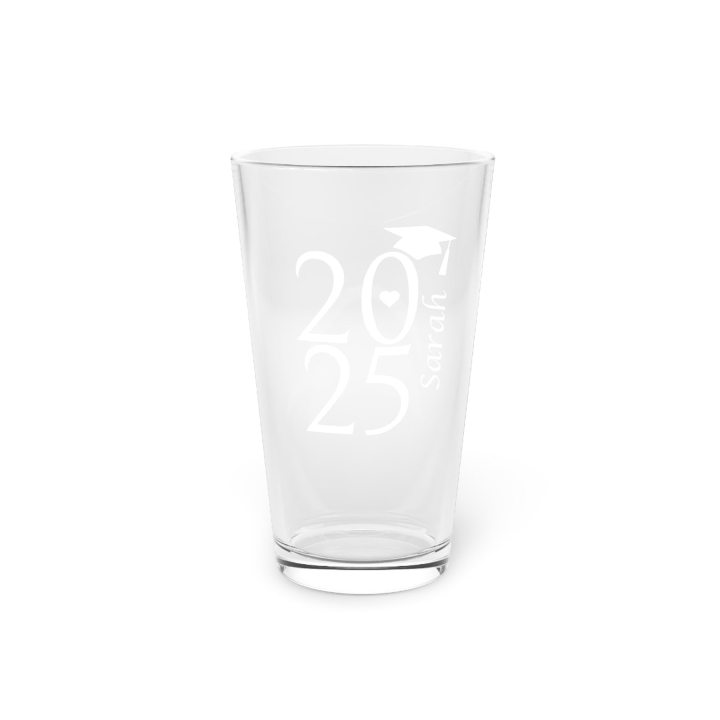 Personalized Graduation Glass - Custom 2025 Senior Pint Glass, Printed Graduation Gift for Him & Her