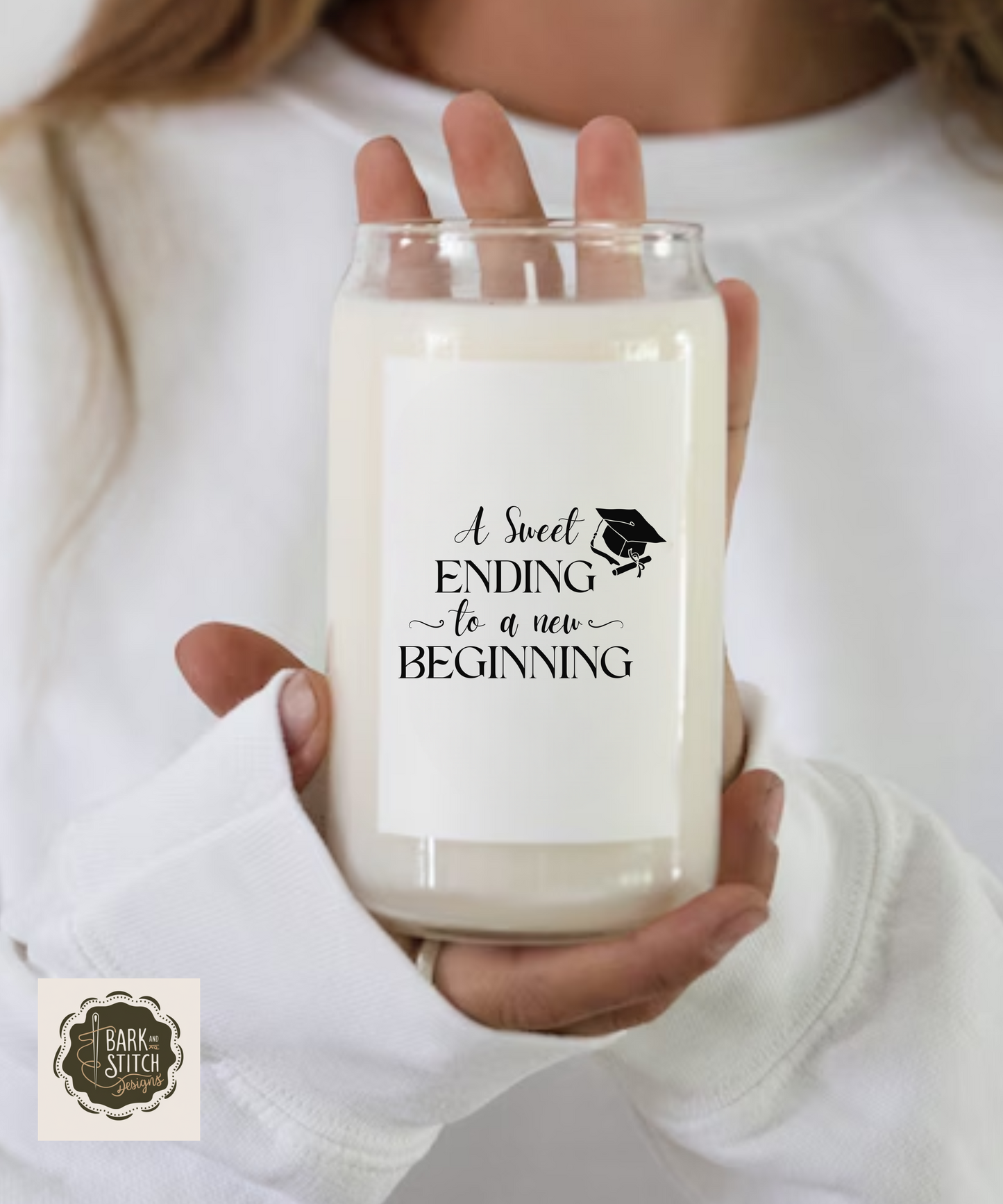 Graduation Candle – "A Sweet Ending to a New Beginning" – Inspirational Grad Gift – Soy Wax Scented Candle