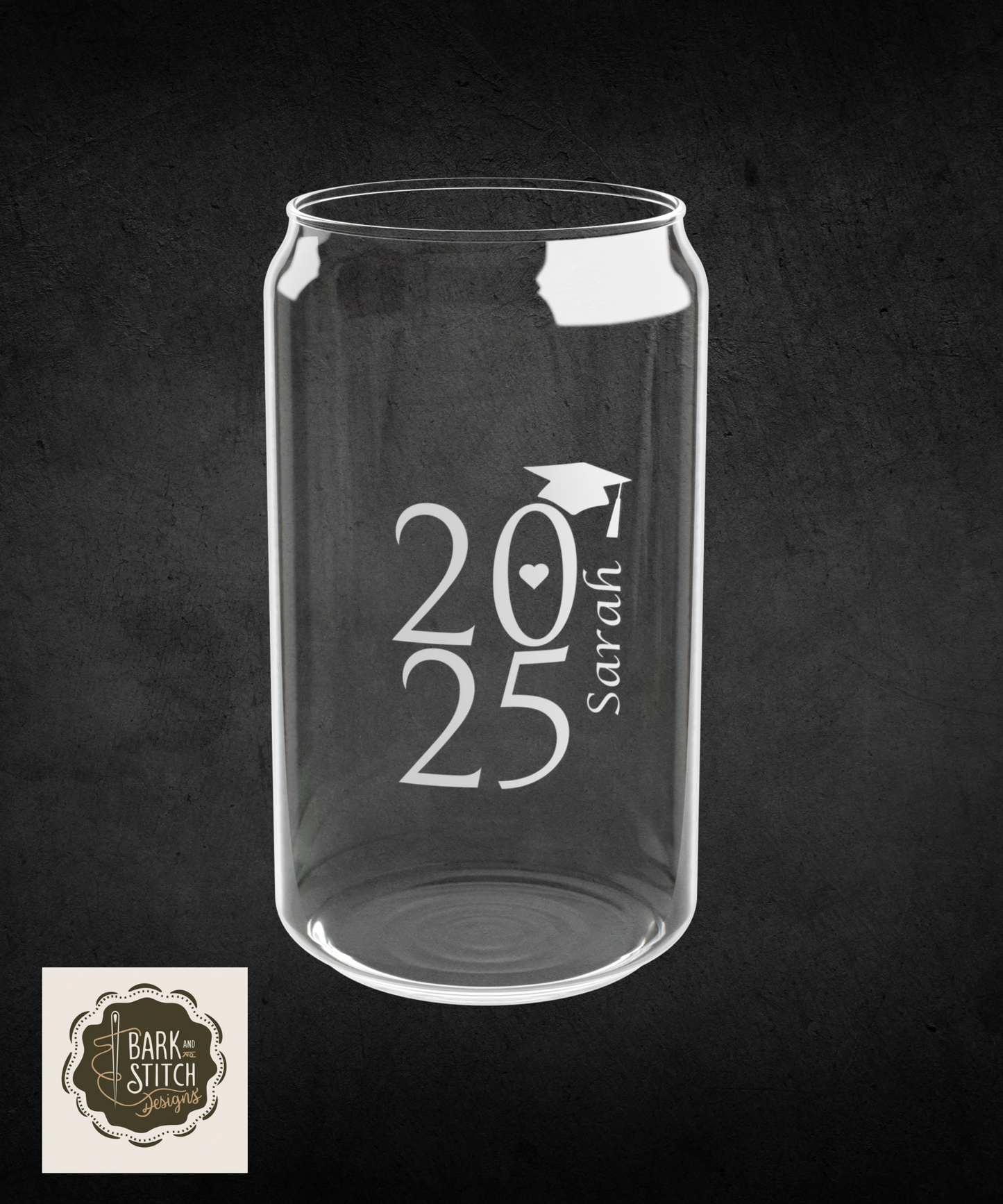 Personalized Graduation Glass Cup - Custom 2025 Senior Gift, Printed Iced Coffee Cup with Lid & Straw