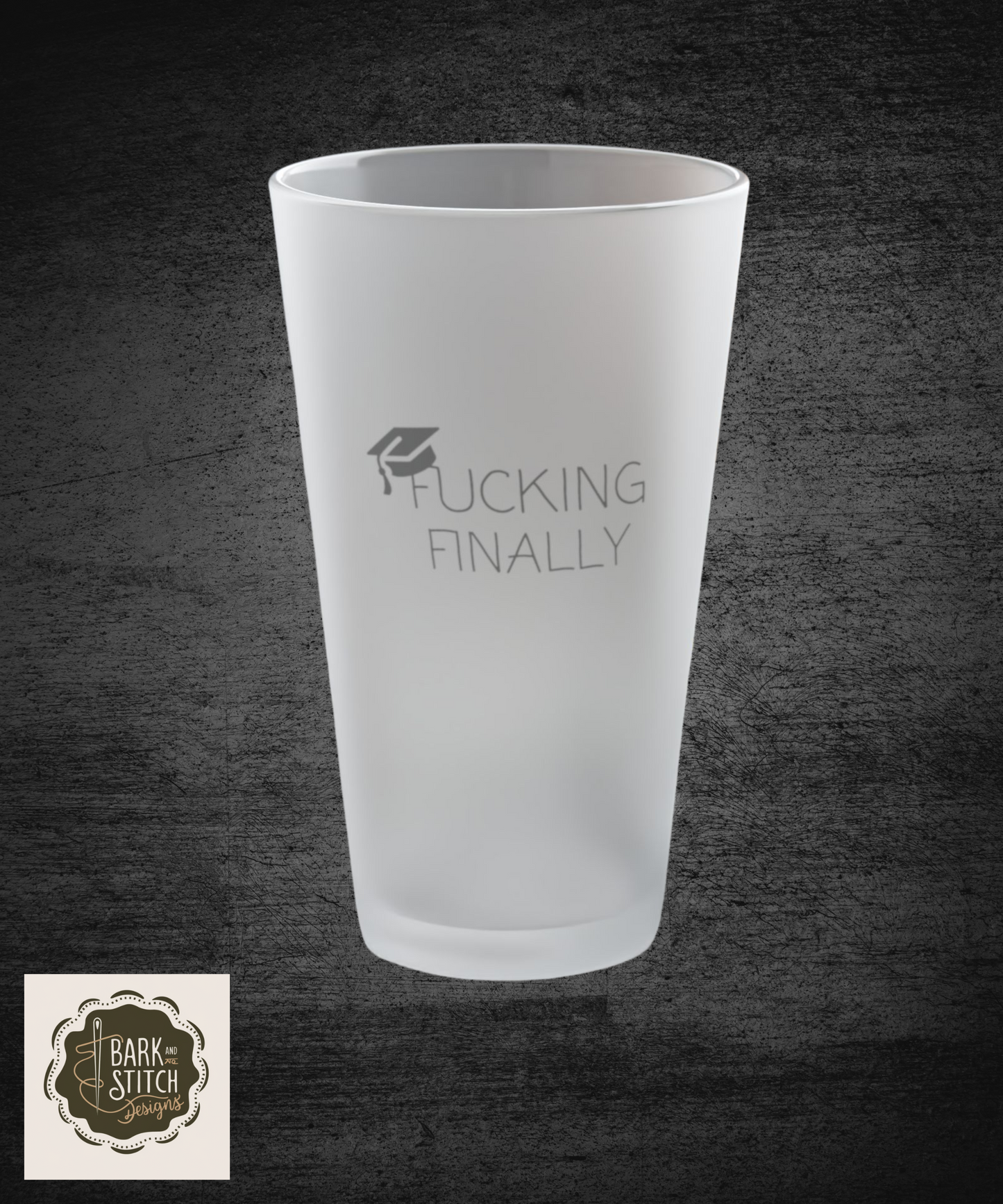 Funny Graduation Glass Cup - 16oz Frosted Beer & Coffee Glass Gift