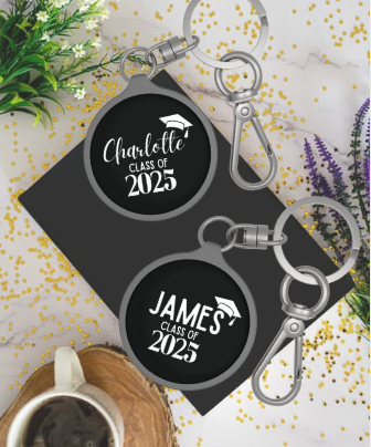 Personalized Graduation Keychain – Custom Name & Year | Class of 2025 Gift