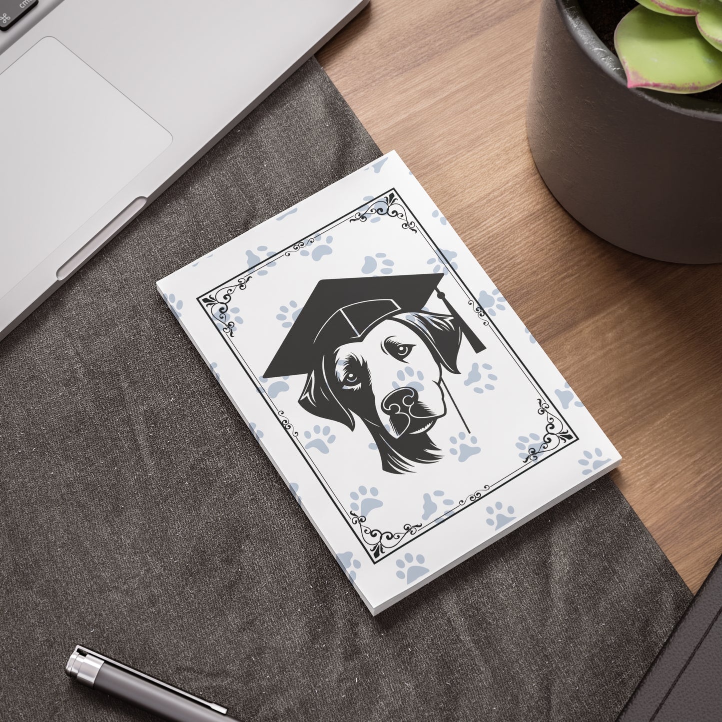 Graduation Dog Sticky Notepad – Fun Grad Gift for Dog Lovers – Class of 2025 Memo Pad