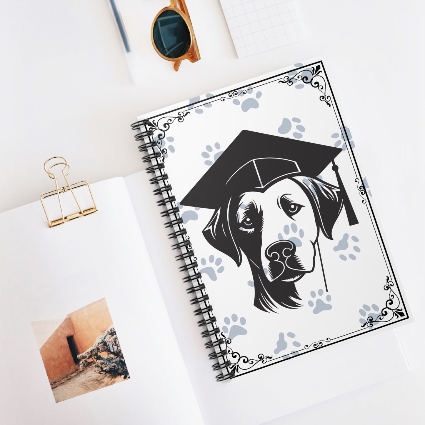 Graduation Dog Notebook – Cute Grad Gift for Dog Lovers – Spiral Bound Journal for Class of 2025